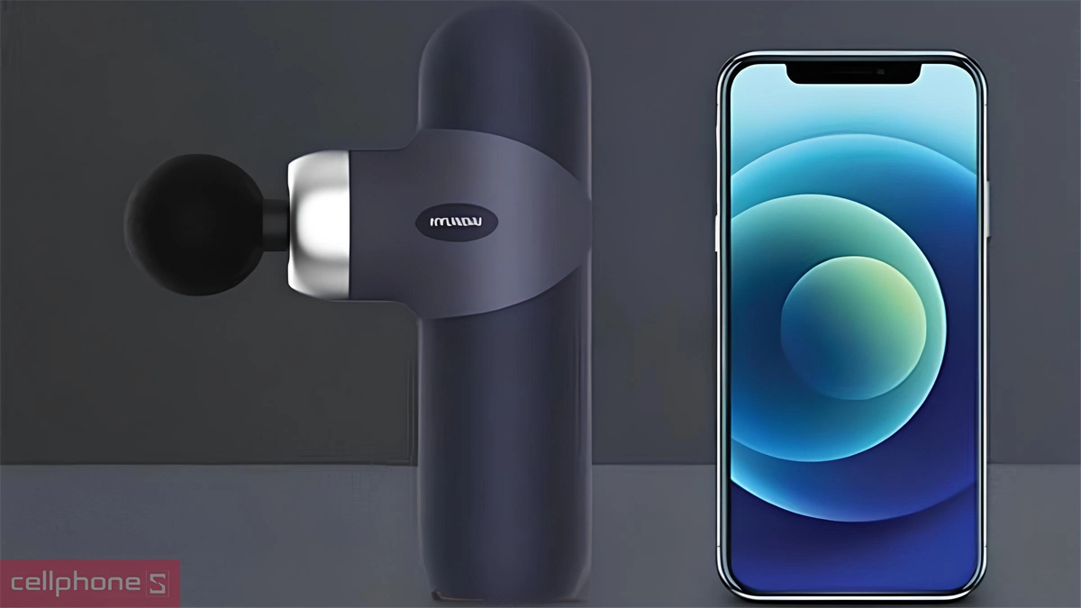 Thiết kế nhỏ gọn, đầu massage linh hoạt của máy massage cầm tay Hyundai - PMS-019