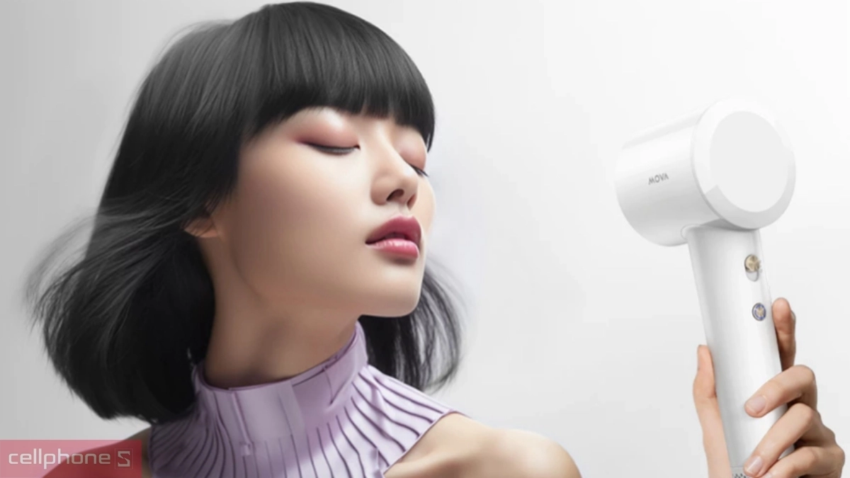Độ ồn vận hành cùng lưới lọc thông minh của máy sấy tóc Mova Turbo
