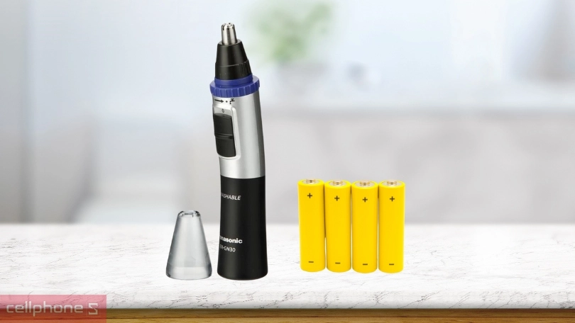 Máy tỉa lông mũi Panasonic ER-GN30-K453: dao inox siêu bén, kháng nước an toàn