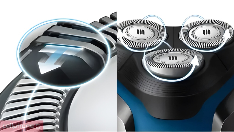 Máy cạo râu Philips S1030: cạo khô và ướt với đầu dao flex 3 hướng siêu bén