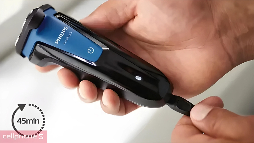 Máy cạo râu Philips S1030: cạo khô và ướt với đầu dao flex 3 hướng siêu bén