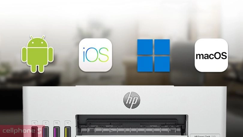 Máy in phun màu HP Smart Tank 210 dễ dàng kết nối không dây