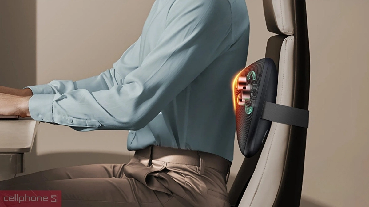 Xoa bóp đa chiều với đầu kép, kết hợp chườm ấm 45 độ