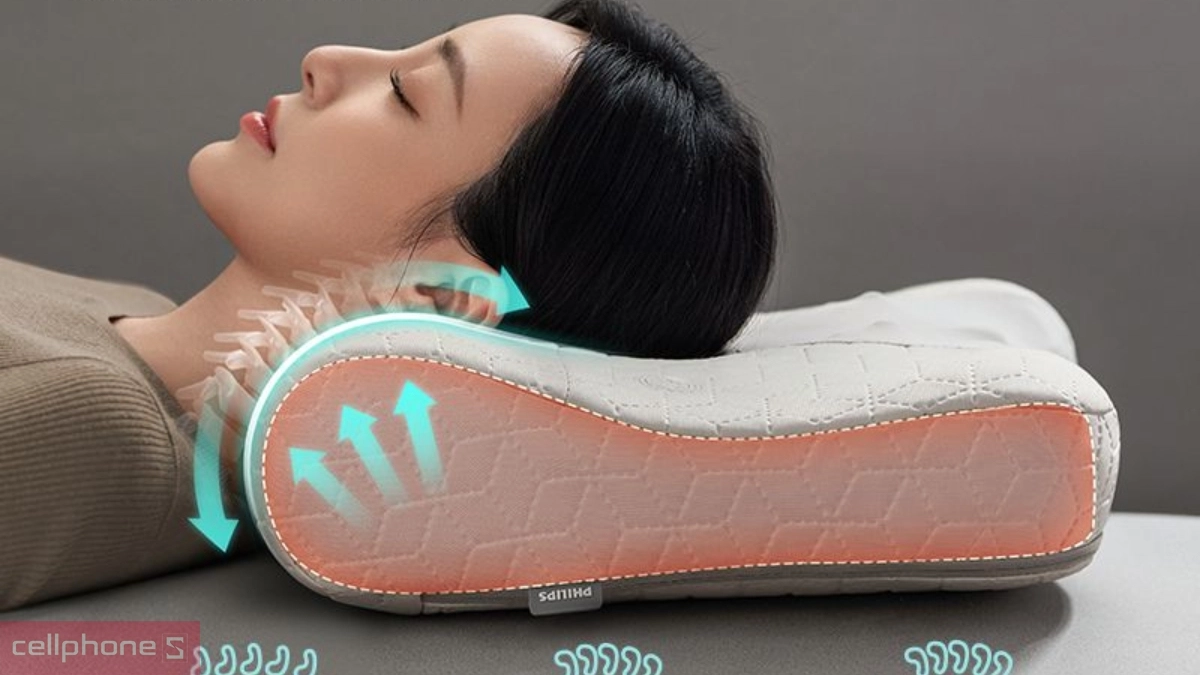 Thiết kế dạng gối ôm sát cổ, bảng điều khiển dễ theo dõi