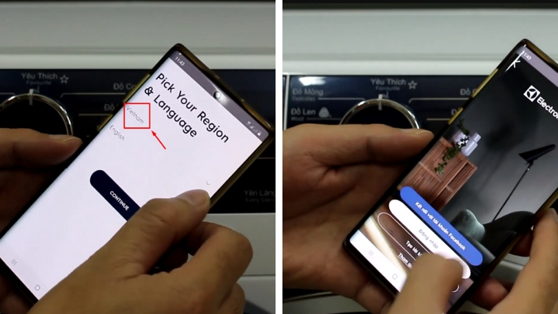 Hướng dẫn kết nối máy sấy bơm nhiệt Electrolux 8kg EDH803Q7WB với điện thoại