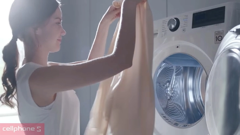 Thiết kế, chất liệu máy sấy LG Inverter bơm nhiệt 10.5kg DVHP50W