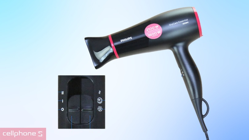 Máy sấy tóc Philips BHD029/00 - Thiết kế tiện lợi, chế độ sấy bảo vệ tóc