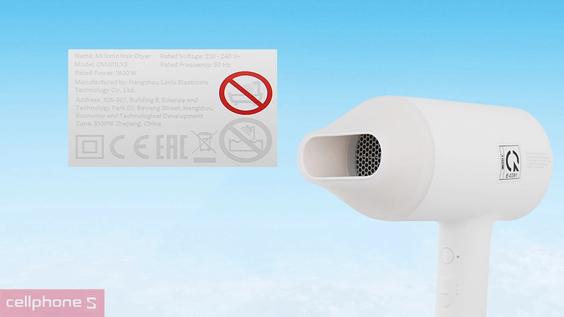 Hướng dẫn sử dụng máy sấy tóc Xiaomi Mi Ionic Hair Dryer Eu NUN4052GL