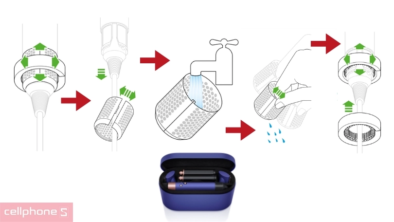 Hướng dẫn bảo dưỡng bộ lọc Dyson Airwrap định kỳ
