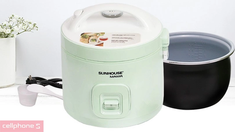Nồi cơm nắp gài Sunhouse 1.2 lít SHD8265B - Nồi cơm sở hữu kiểu dáng bắt mắt