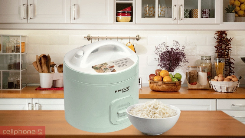 Nồi cơm nắp gài Sunhouse 1.2 lít SHD8265B - Nồi cơm sở hữu kiểu dáng bắt mắt