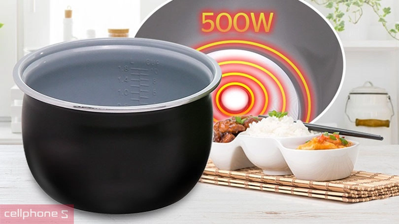 Nồi cơm nắp gài Sunhouse 1.2 lít SHD8265B - Nồi cơm sở hữu kiểu dáng bắt mắt