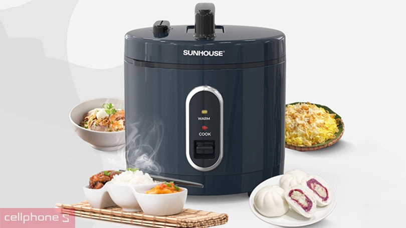 Nồi cơm nắp gài Sunhouse 1.8 lít SHD8632 - Kiểu dáng tinh tế, khả năng giữ ấm cơm lâu dài