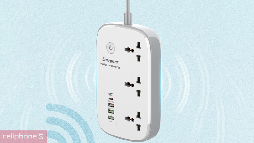 Công suất ổ cắm điện đa năng Wifi 3AC kèm 3USB-A và 1USB-C sạc nhanh PD 30W