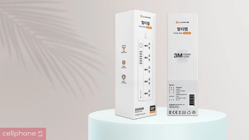 Hệ thống cổng sạc, công suất của ổ cắm điện đa năng Lumias LM-C5614 3m