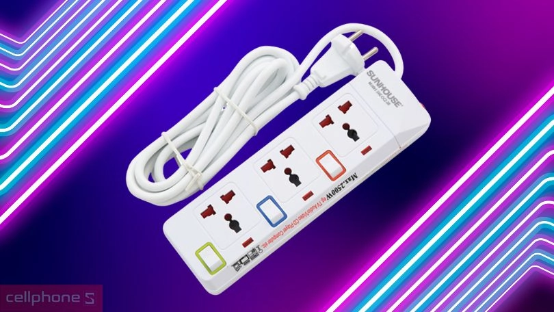 Ổ cắm điện Sunhouse SHE-OC2-3R - Dẫn điện tốt, bền bỉ theo năm tháng