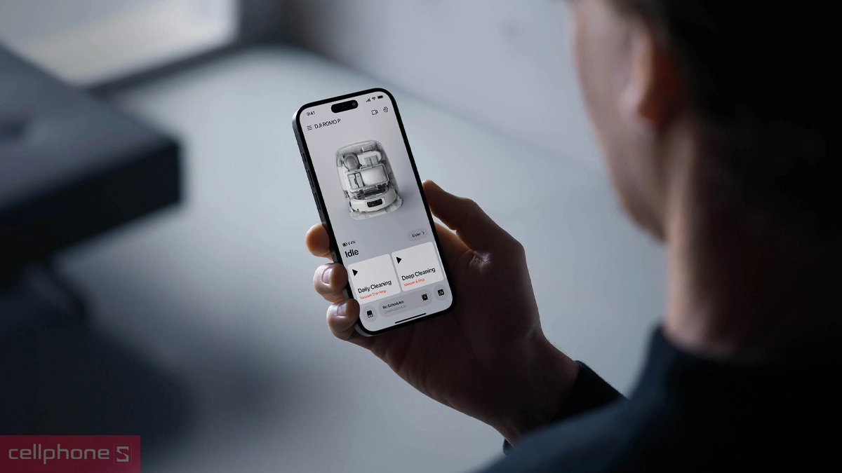 Bắt đầu kết nối robot hút bụi lau nhà DJI ROMO P