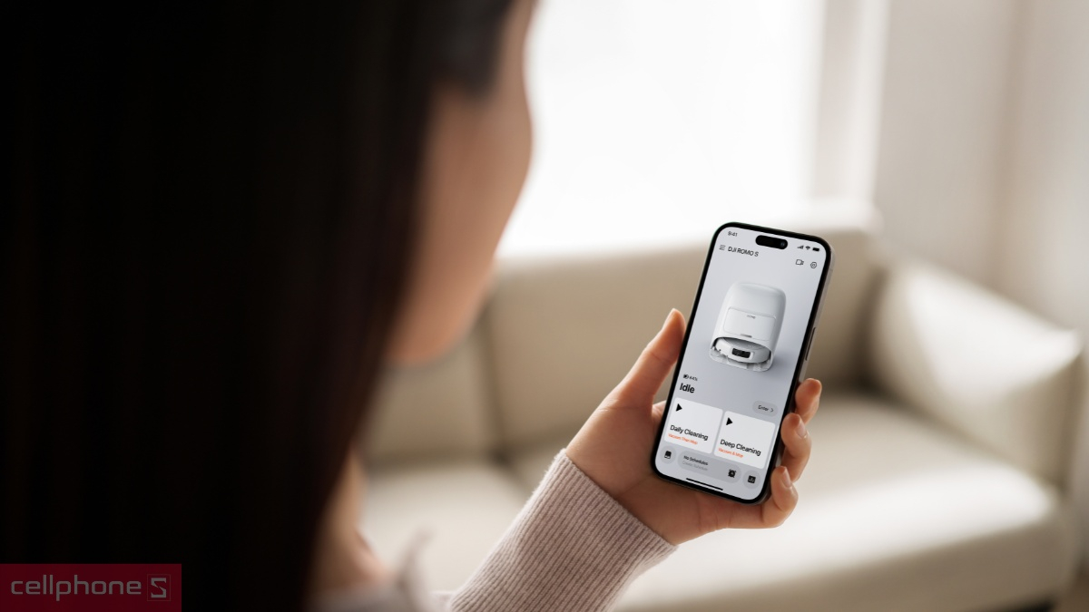 Nhập thông tin để kết nối với robot hút bụi lau nhà DJI ROMO S