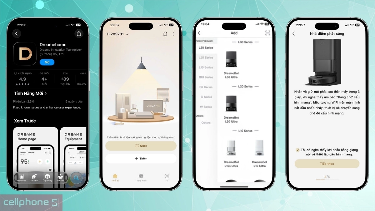 Hướng dẫn kết nối ứng dụng Dreamehome với robot Dreame D30 Ultra CE