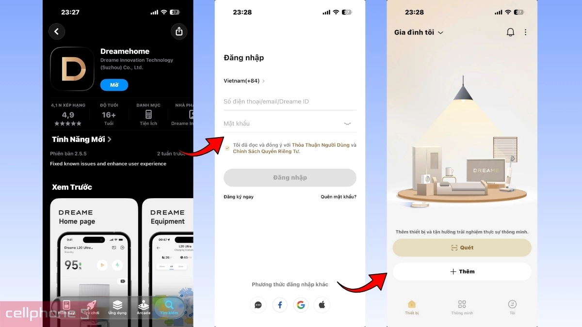Hướng dẫn kết nối app với robot hút bụi lau nhà tự động làm sạch Dreame L10S Ultra Heat