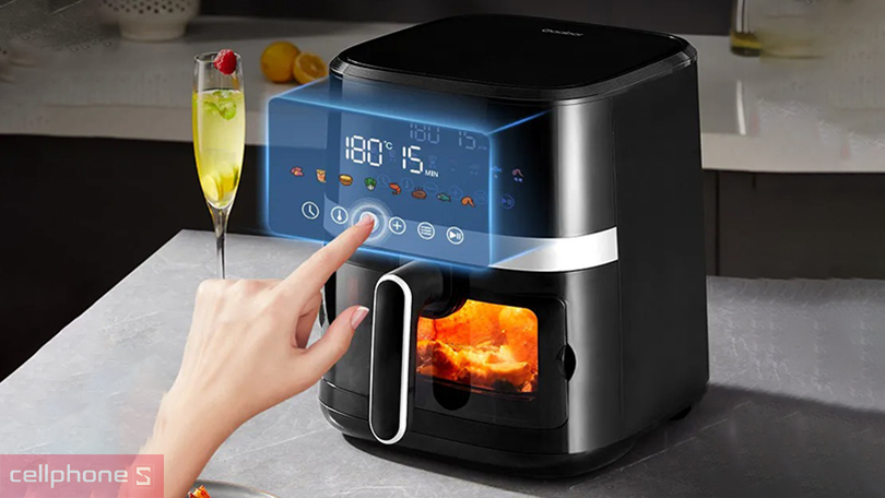 Điều khiển trên nồi chiên không dầu Gaabor 5 lít AF50T-BK01A