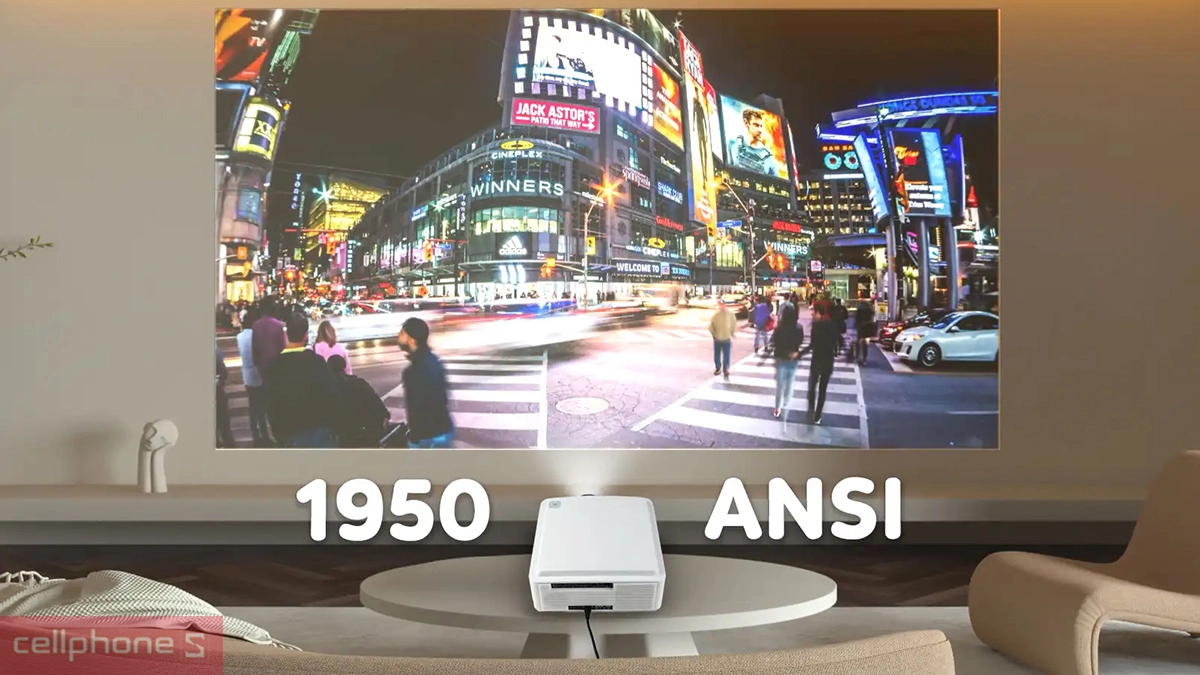 Độ phân giải thực Full HD, độ sáng cao đến 1950 ANSI