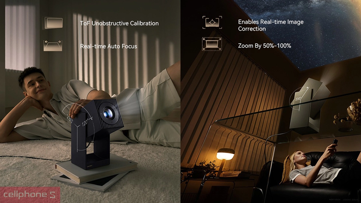 Máy chiếu Wanbo Cube 2 Pro được tích hợp loa kép với công suất 10W