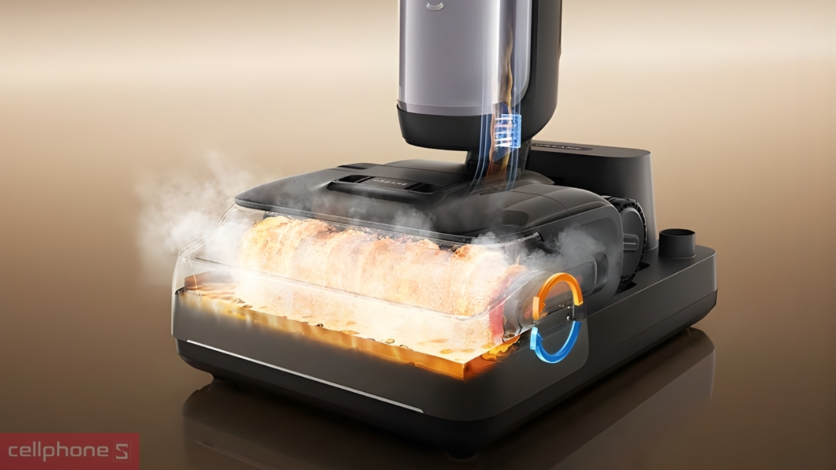Chức năng tự vệ sinh bằng hơi nước trên máy hút bụi cầm tay Dreame H16 Pro Steam