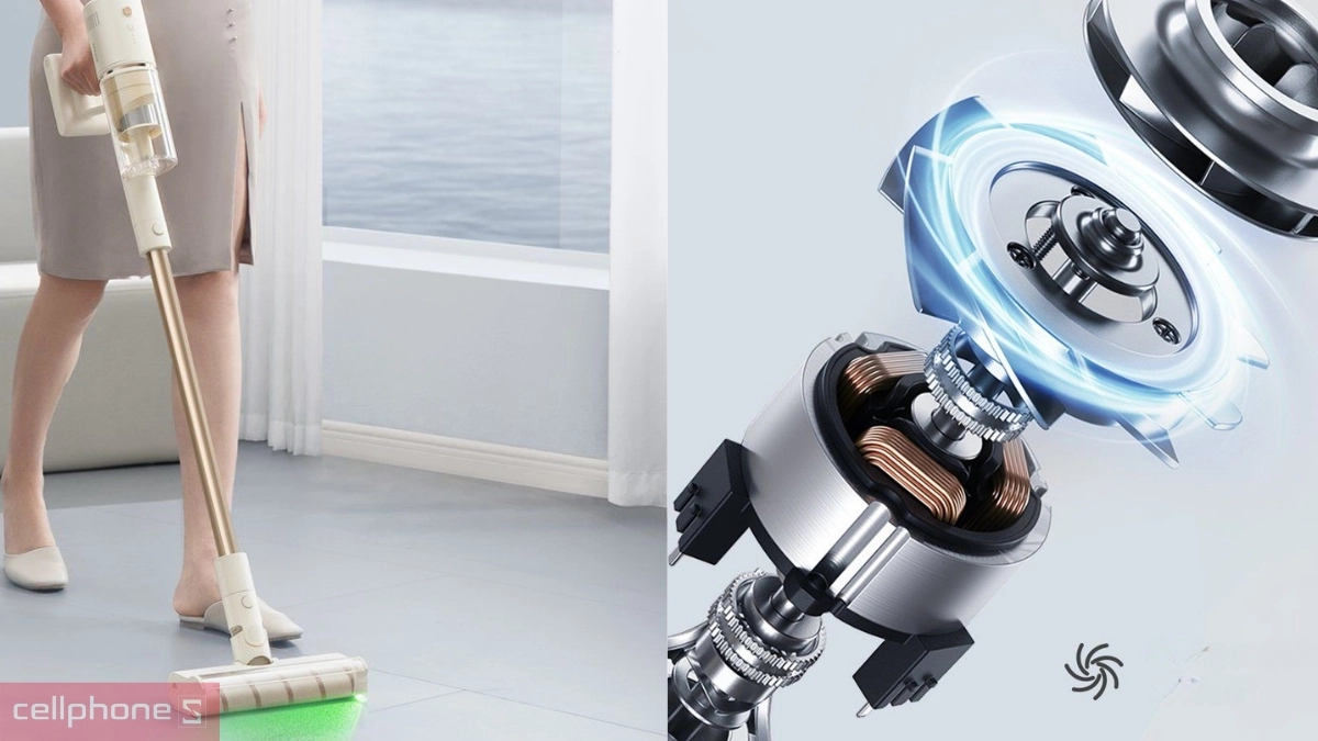 Công suất vận hành ổn định, mạnh mẽ của máy hút bụi cầm tay Dreame V11 Pro