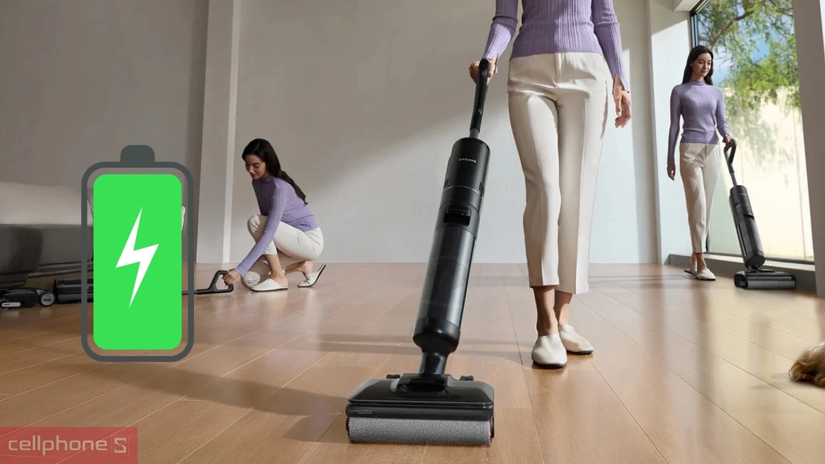 Dung lượng pin máy hút cầm tay Dreame H12S FlexReach