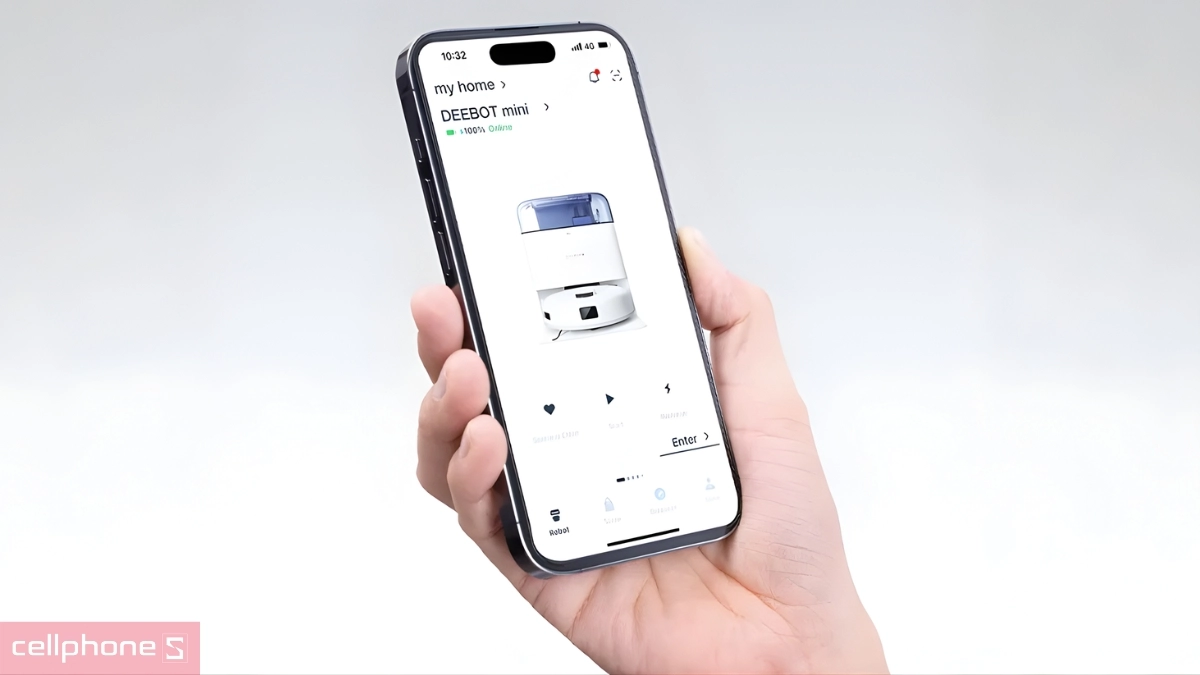 Khả năng điều khiển dễ dàng qua app của mobot hút bụi Ecovacs Deebot Mini