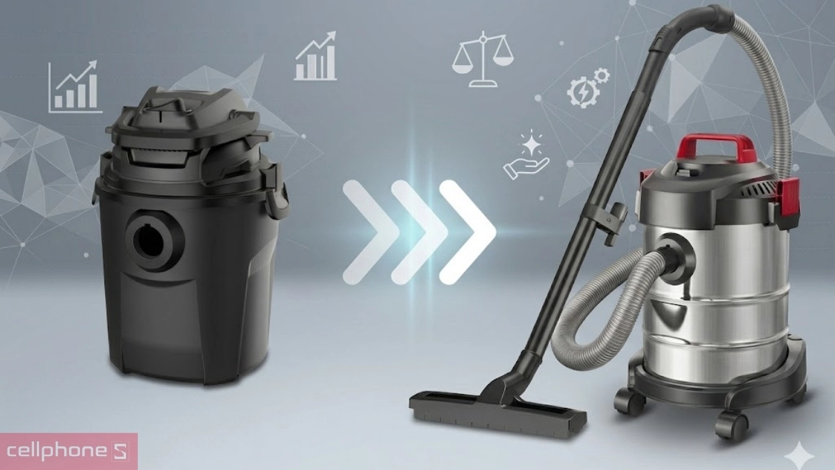 Cải tiến cấu tạo và hiệu suất của máy hút bụi công nghiệp Fujihome VC12N