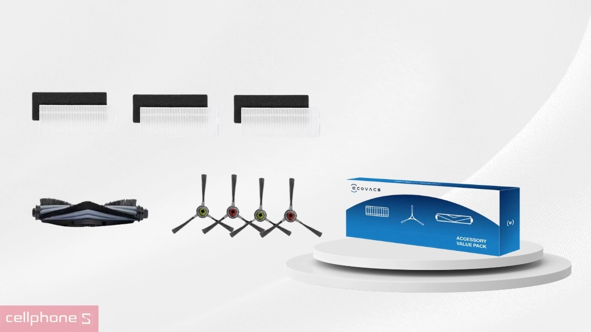 Bộ lọc và chổi quét thay thế trong Combo phụ kiện robot Ecovacs U2
