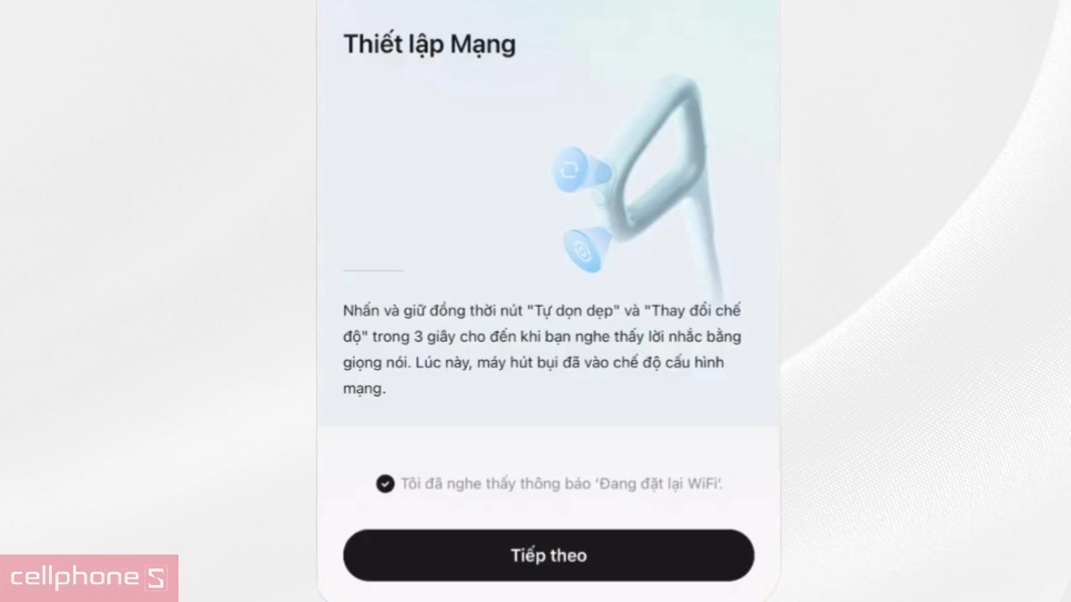 Reset WiFi máy hút bụi cầm tay Roborock F25 Ace Pro