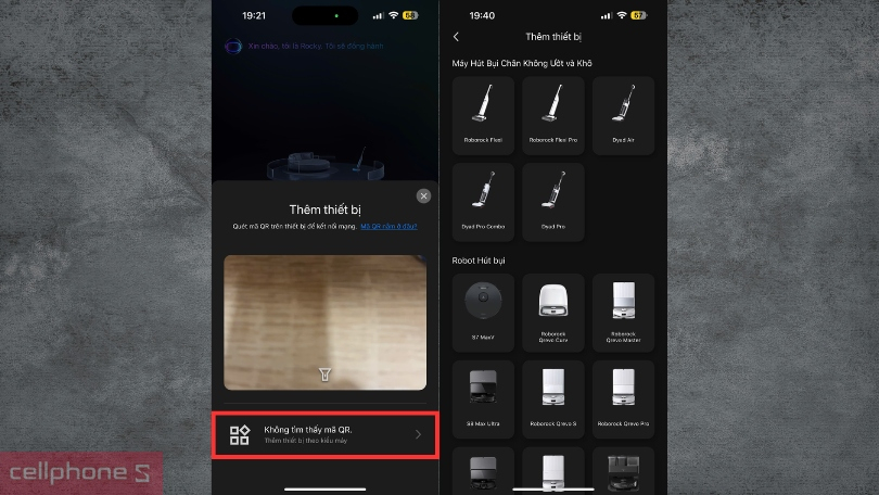 Hướng dẫn kết nối app vs máy hút bụi lau nhà cầm tay Roborock F25 Morph Pro Combo