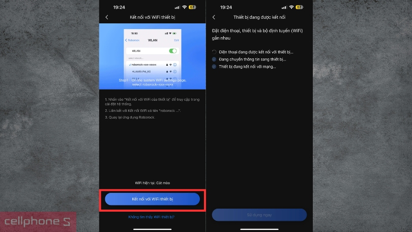 Hướng dẫn kết nối app vs máy hút bụi lau nhà cầm tay Roborock F25 Morph Pro Combo