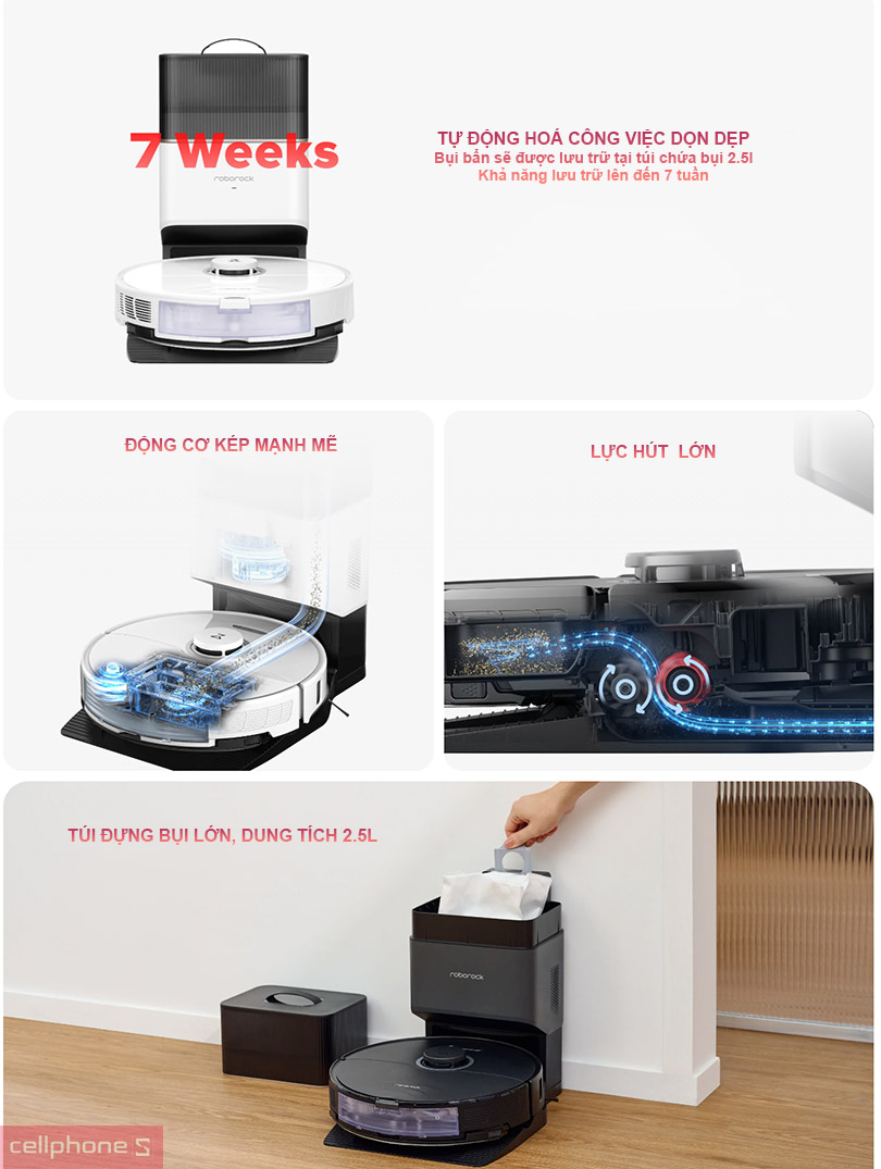 Robot hút bụi lau nhà Roborock S8+