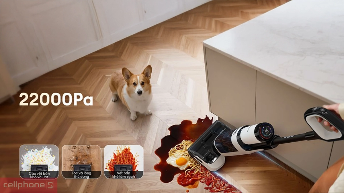 Lực hút máy hút bụi cầm tay Tineco Floor One S6 Stretch Max