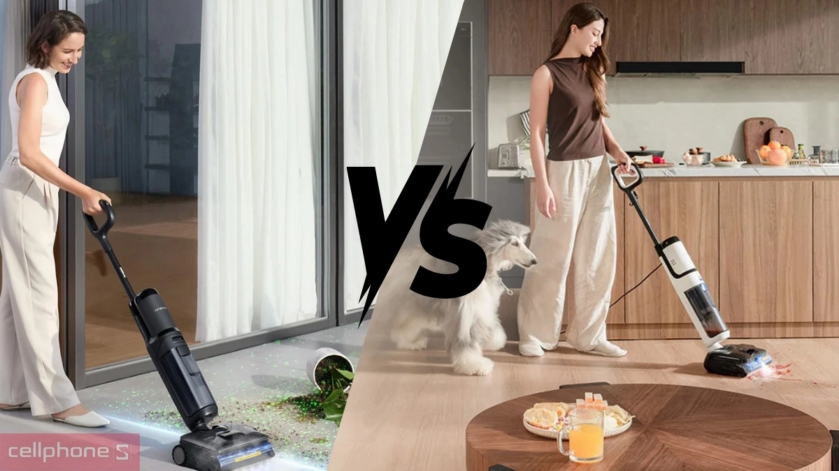 So sánh máy hút bụi cầm tay Tineco Floor One S7 Stretch Steam với One S6 Stretch