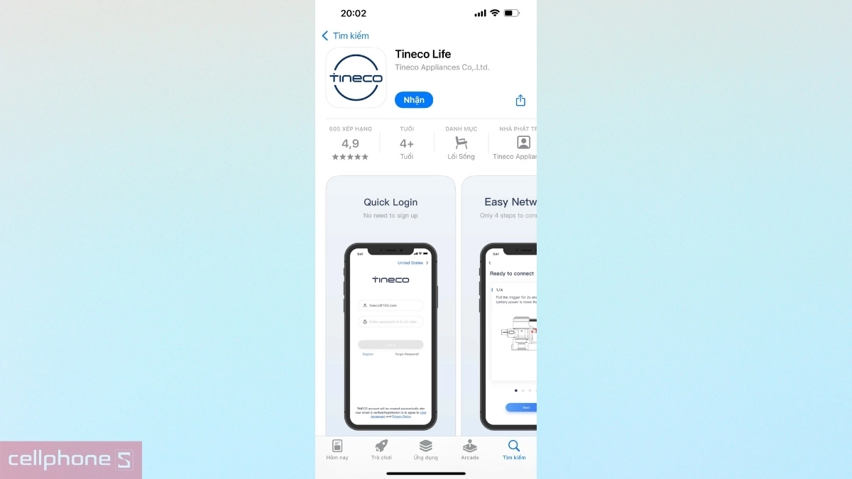 Hướng dẫn kết nối máy hút bụi cầm tay Tineco Floor One S9 Artist Steam Pro