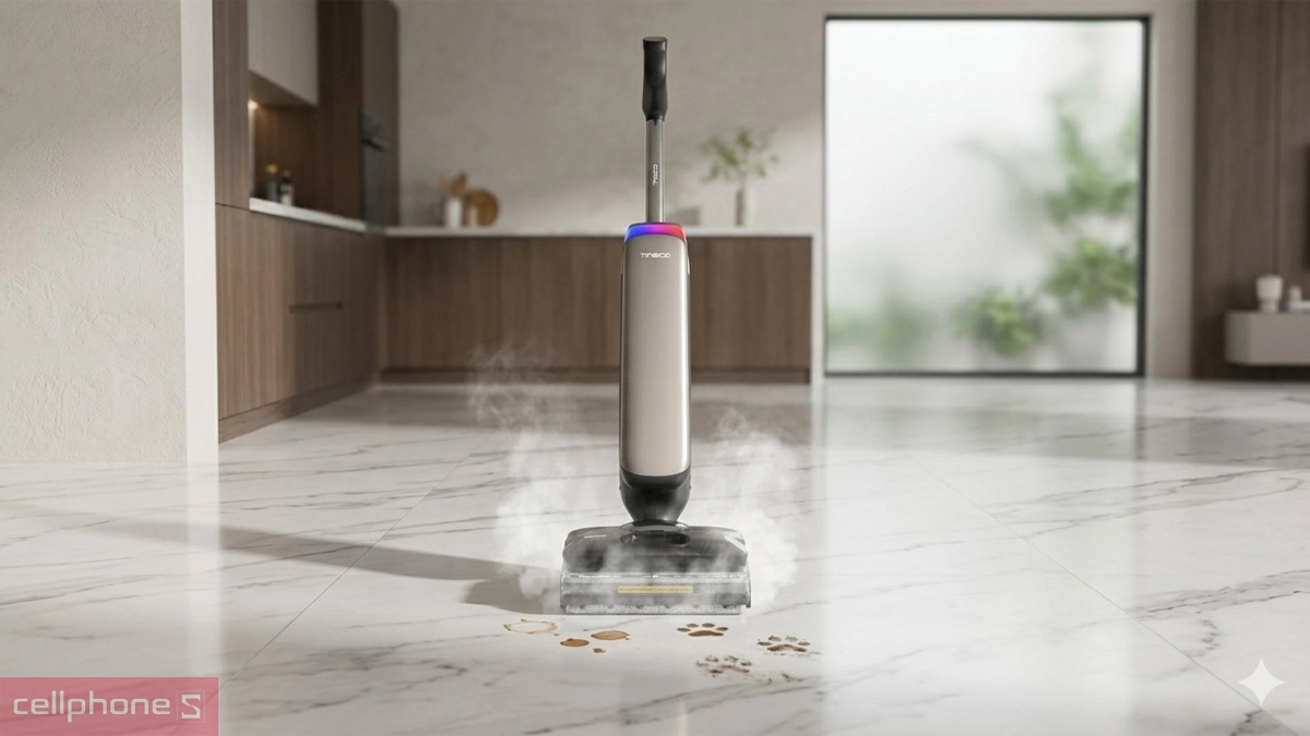 Thiết kế tương phản màu sang trọng máy hút bụi cầm tay Tineco Floor One S9 Artist Steam Pro