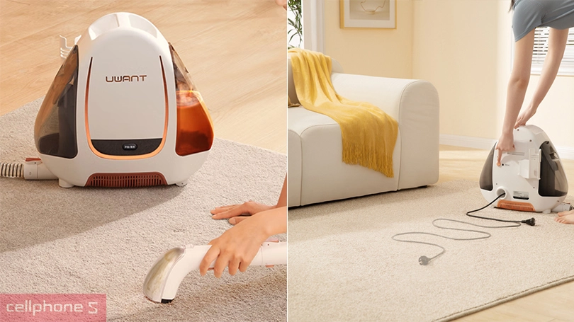 Máy giặt thảm, sofa cầm tay Uwant B100-S - Nhỏ gọn, giặt sạch khô nhanh chỉ với 1 thao tác