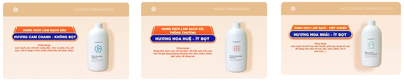 Thu gọn dây chỉ với 1 nút nhấn,  sử dụng chất tẩy rửa chuyên dùng đi kèm