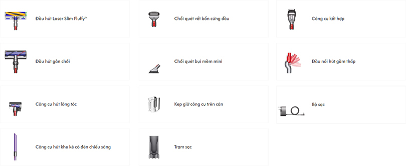 Bộ phụ kiện đa dạng - Hỗ trợ làm sạch mọi không gian