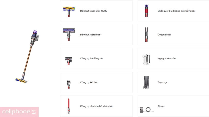 Phụ kiện máy hút bụi Dyson V12 Detect Slim Extra