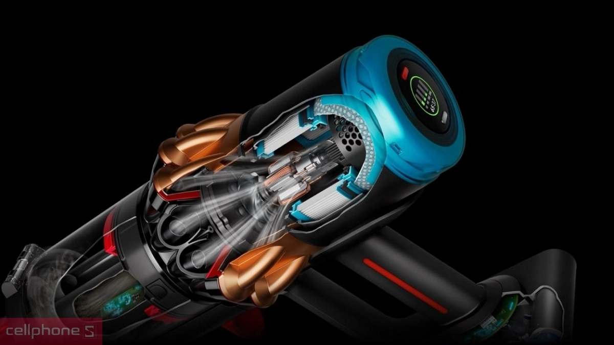 Động cơ vận hành mạnh mẽ của máy hút bụi Dyson V16 Piston