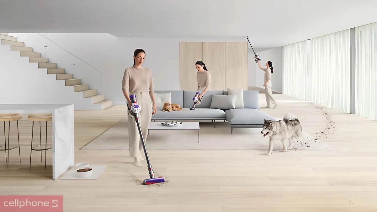 Lực hút mạnh mẽ của máy hút bụi Dyson V8 Absolute
