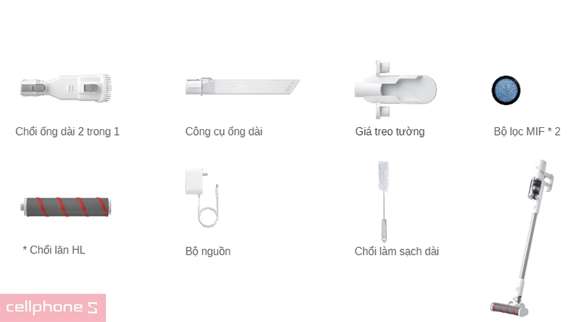 Bộ phụ kiện đa dạng - Hỗ trợ vệ sinh sạch sẽ mọi ngóc ngách