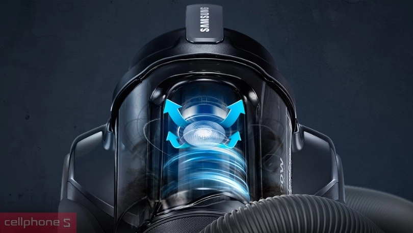 Máy hút bụi Samsung VC15K4110VR/SV dạng hộp: hút lốc xoáy, chống tắc nghẽn