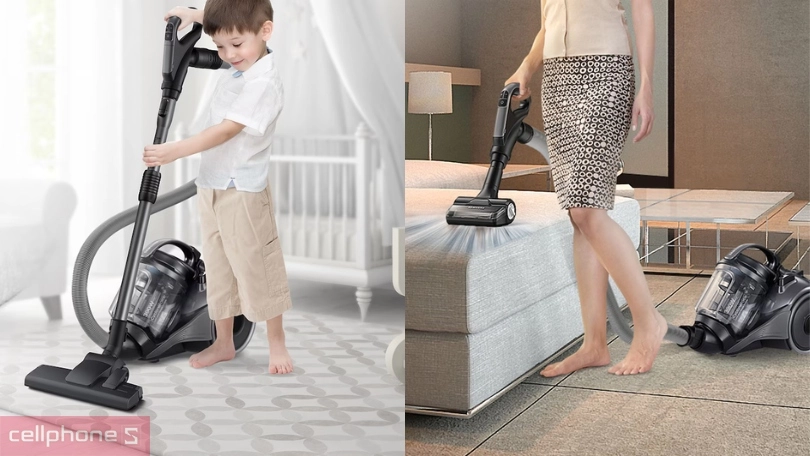 Thiết kế hộp linh hoạt, đa dạng đầu hút bụi